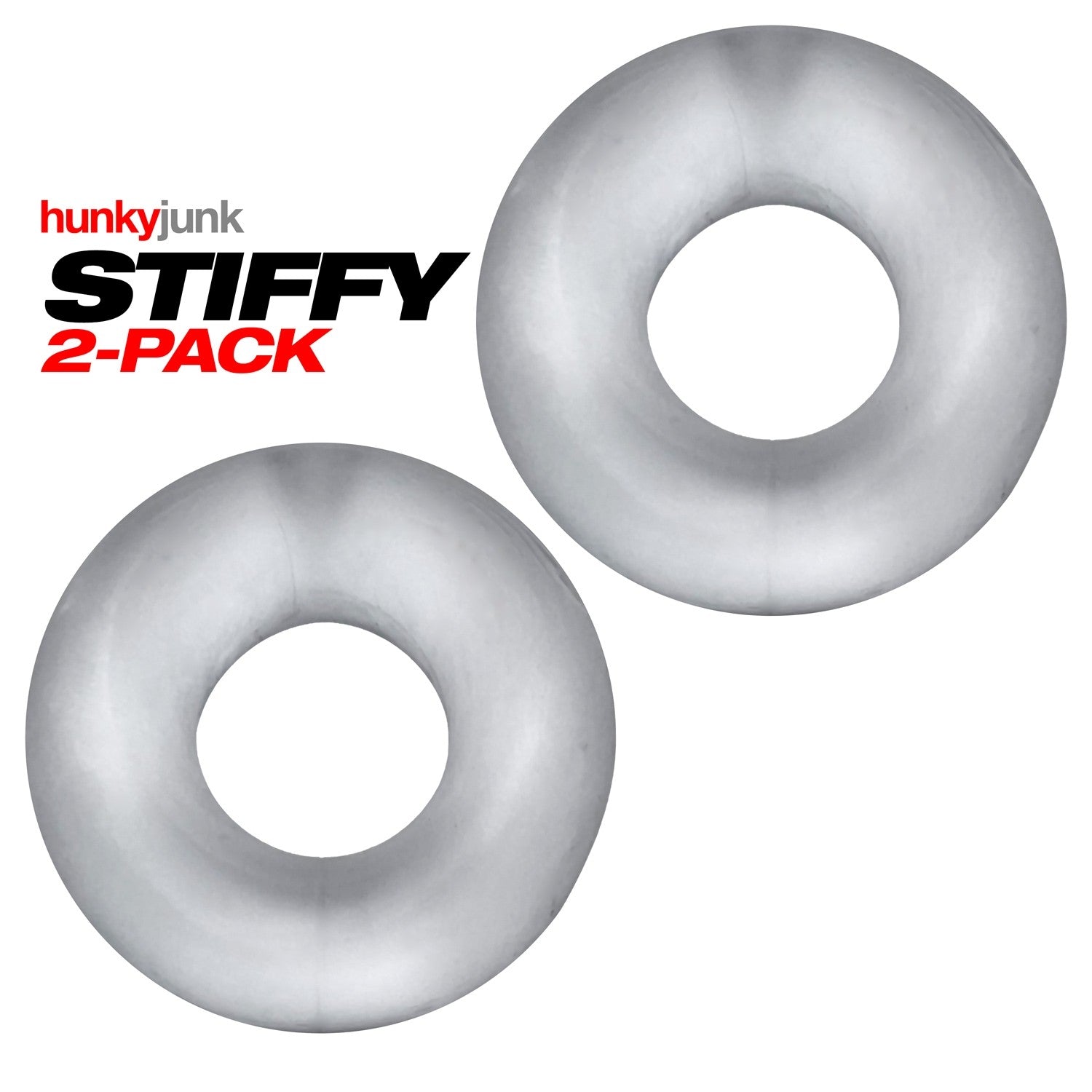 Hunkyjunk Stiffy Bulge Cock Ring Clear Ice 2 Pack - XOXTOYS