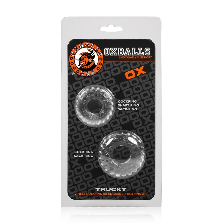 Oxballs Truckt Cockring 2 Pack Clear - XOXTOYS